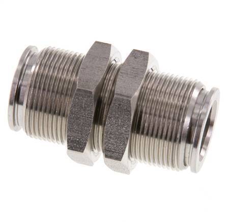 12mm Push-in Fitting Stainless Steel FKM Bulkhead