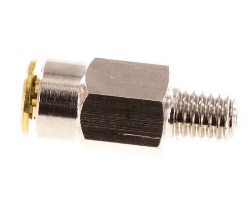 4mm x M 6 (conical) Push-in Fitting with Male Threads Brass NBRHigh Pressure [2 Pieces]