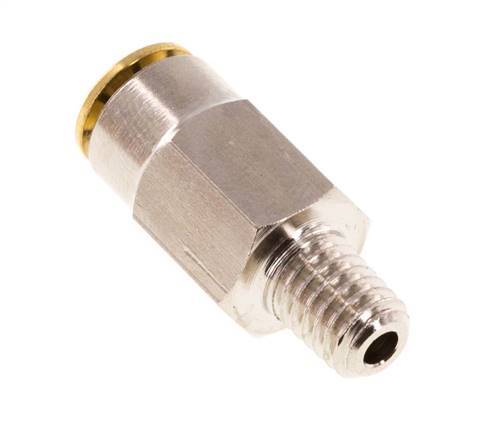 4mm x M 6 (conical) Push-in Fitting with Male Threads Brass NBRHigh Pressure [2 Pieces]