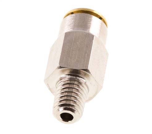 4mm x M 6 (conical) Push-in Fitting with Male Threads Brass NBRHigh Pressure [2 Pieces]