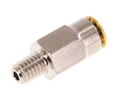 4mm x M 6 (conical) Push-in Fitting with Male Threads Brass NBRHigh Pressure [2 Pieces]