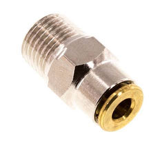 4mm x M 10 x 1 (conical) Push-in Fitting with Male Threads Brass NBRHigh Pressure [2 Pieces]