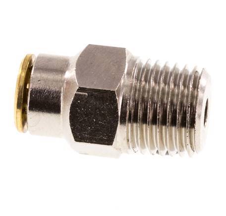 6mm x R1/4'' Push-in Fitting with Male Threads Brass NBRHigh Pressure [2 Pieces]