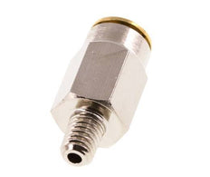 6mm x M 6 (conical) Push-in Fitting with Male Threads Brass NBRHigh Pressure [2 Pieces]