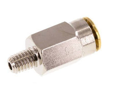 6mm x M 6 (conical) Push-in Fitting with Male Threads Brass NBRHigh Pressure [2 Pieces]