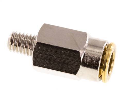 6mm x M 6 (conical) Push-in Fitting with Male Threads Brass NBRHigh Pressure [2 Pieces]