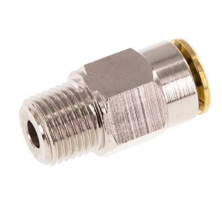 6mm x M 10 x 1 (conical) Push-in Fitting with Male Threads Brass NBRHigh Pressure [2 Pieces]