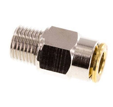 6mm x M 10 x 1 (conical) Push-in Fitting with Male Threads Brass NBRHigh Pressure [2 Pieces]
