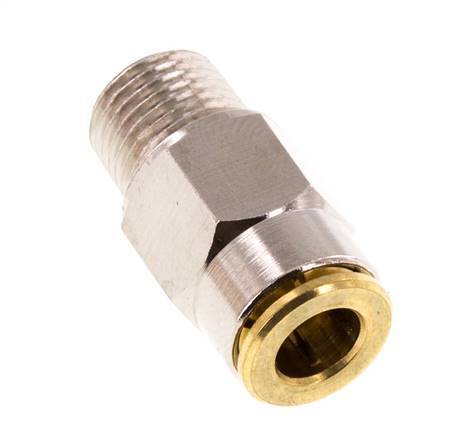 6mm x M 10 x 1 (conical) Push-in Fitting with Male Threads Brass NBRHigh Pressure [2 Pieces]