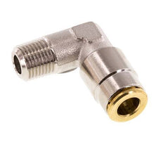 6mm x R1/8'' 90deg Elbow Push-in Fitting with Male Threads Brass NBRHigh Pressure [2 Pieces]