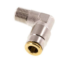 6mm x R1/8'' 90deg Elbow Push-in Fitting with Male Threads Brass NBRHigh Pressure [2 Pieces]