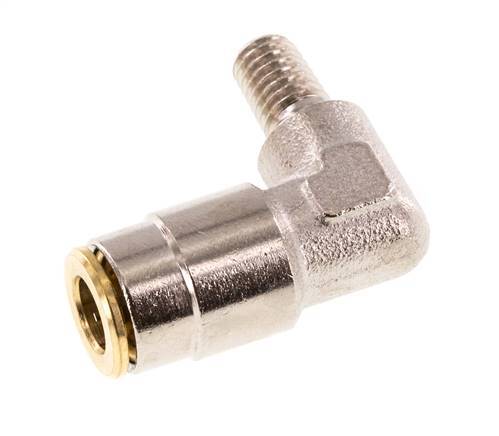 6mm x M 6 (conical) 90deg Elbow Push-in Fitting with Male Threads Brass NBRHigh Pressure [2 Pieces]