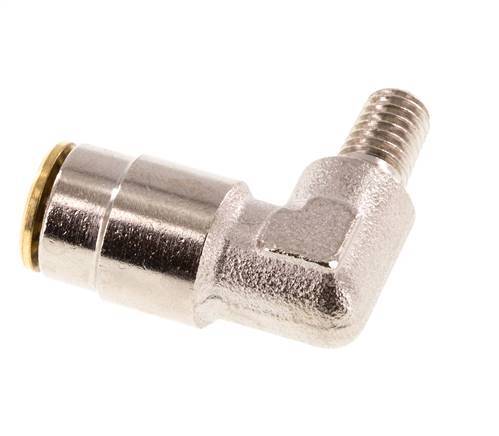 6mm x M 6 (conical) 90deg Elbow Push-in Fitting with Male Threads Brass NBRHigh Pressure [2 Pieces]