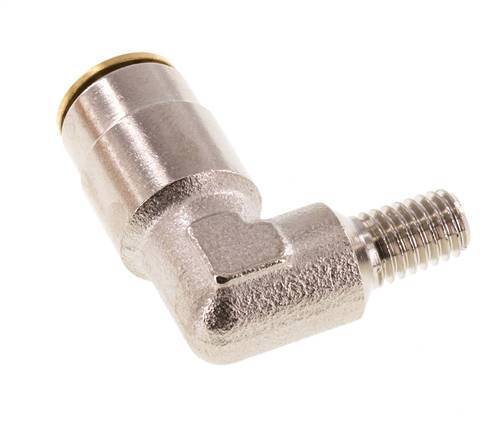 6mm x M 6 (conical) 90deg Elbow Push-in Fitting with Male Threads Brass NBRHigh Pressure [2 Pieces]