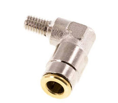 6mm x M 6 (conical) 90deg Elbow Push-in Fitting with Male Threads Brass NBRHigh Pressure [2 Pieces]