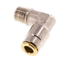 6mm x M 10 x 1 (conical) 90deg Elbow Push-in Fitting with Male Threads Brass NBRHigh Pressure [2 Pieces]