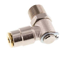 4mm x R1/8'' 90deg Elbow Push-in Fitting with Male Threads Brass NBR RotatableHigh Pressure