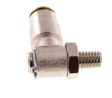 4mm x M 6 (conical) 90deg Elbow Push-in Fitting with Male Threads Brass NBR RotatableHigh Pressure