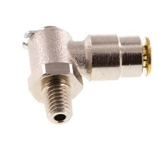 4mm x M 6 (conical) 90deg Elbow Push-in Fitting with Male Threads Brass NBR RotatableHigh Pressure