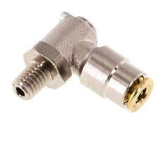 4mm x M 6 (conical) 90deg Elbow Push-in Fitting with Male Threads Brass NBR RotatableHigh Pressure