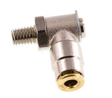 4mm x M 6 (conical) 90deg Elbow Push-in Fitting with Male Threads Brass NBR RotatableHigh Pressure