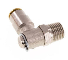 4mm x M 10 x 1 (conical) 90deg Elbow Push-in Fitting with Male Threads Brass NBR RotatableHigh Pressure