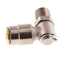 6mm x R1/8'' 90deg Elbow Push-in Fitting with Male Threads Brass NBR RotatableHigh Pressure