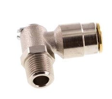 6mm x R1/8'' 90deg Elbow Push-in Fitting with Male Threads Brass NBR RotatableHigh Pressure