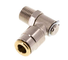 6mm x R1/8'' 90deg Elbow Push-in Fitting with Male Threads Brass NBR RotatableHigh Pressure