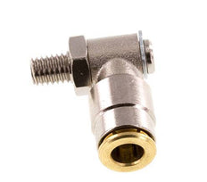 6mm x M 6 (conical) 90deg Elbow Push-in Fitting with Male Threads Brass NBR RotatableHigh Pressure