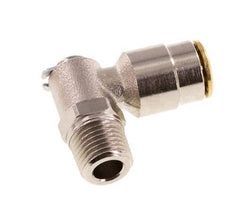 6mm x M 10 x 1 (conical) 90deg Elbow Push-in Fitting with Male Threads Brass NBR RotatableHigh Pressure