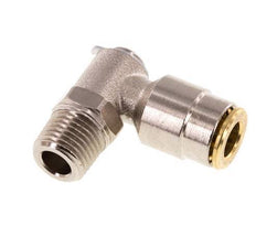 6mm x M 10 x 1 (conical) 90deg Elbow Push-in Fitting with Male Threads Brass NBR RotatableHigh Pressure