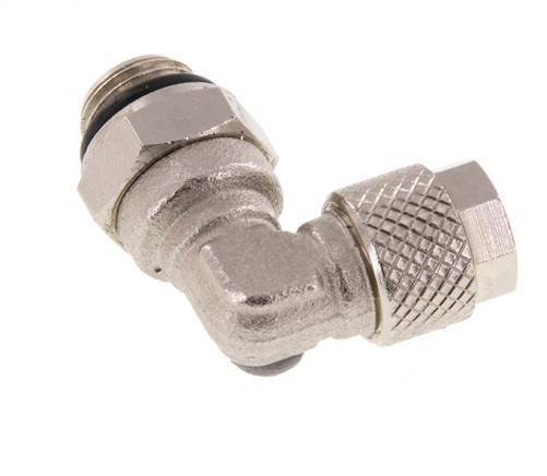 6x4 & G1/8'' Nickel plated Brass Elbow Push-on Fitting with Male Threads NBR Rotatable [2 Pieces]