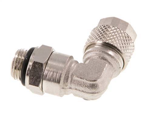 8x6 & G1/8'' Nickel plated Brass Elbow Push-on Fitting with Male Threads NBR Rotatable [2 Pieces]