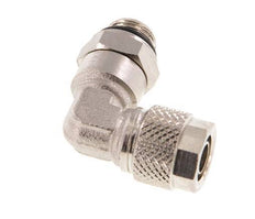 8x6 & G1/8'' Nickel plated Brass Elbow Push-on Fitting with Male Threads NBR Rotatable [2 Pieces]