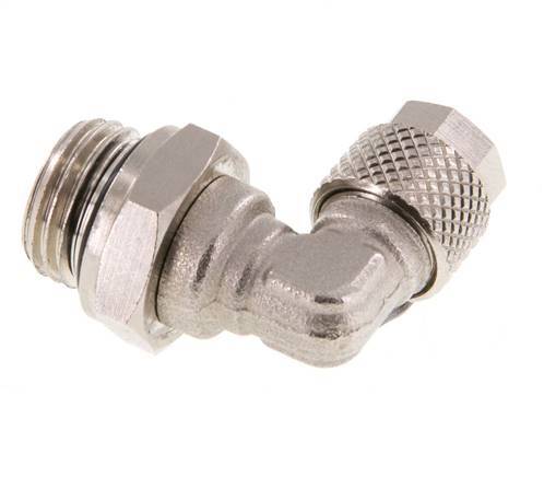 6x4 & G1/4'' Nickel plated Brass Elbow Push-on Fitting with Male Threads NBR Rotatable [2 Pieces]