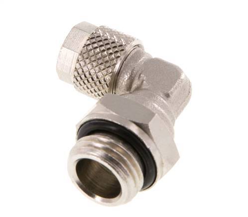 6x4 & G1/4'' Nickel plated Brass Elbow Push-on Fitting with Male Threads NBR Rotatable [2 Pieces]