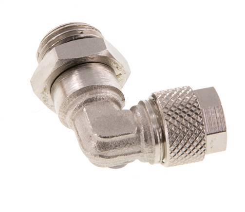 8x6 & G1/4'' Nickel plated Brass Elbow Push-on Fitting with Male Threads NBR Rotatable [2 Pieces]