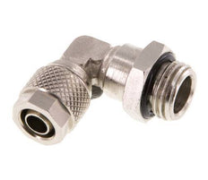 8x6 & G1/4'' Nickel plated Brass Elbow Push-on Fitting with Male Threads NBR Rotatable [2 Pieces]