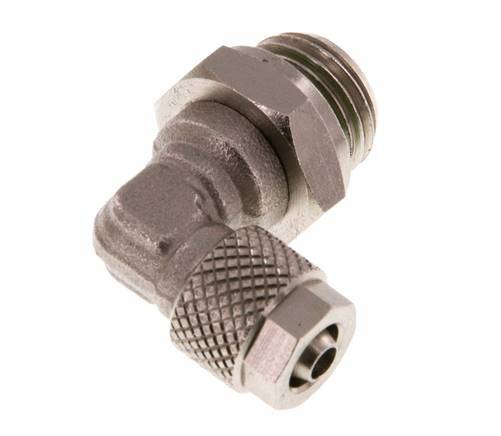 6x4 & G1/4'' Nickel plated Brass Elbow Push-on Fitting with Male Threads FKM Rotatable [2 Pieces]