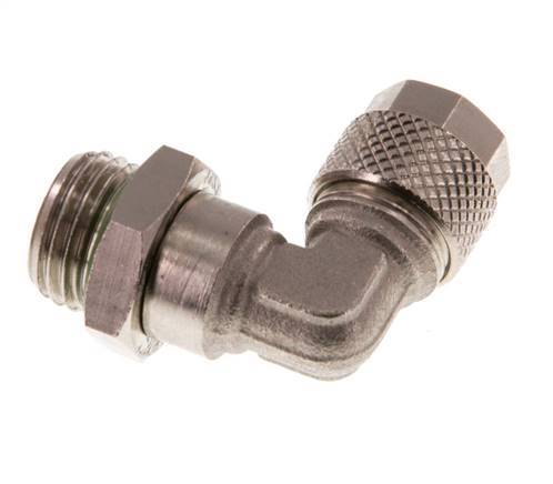 8x6 & G1/4'' Nickel plated Brass Elbow Push-on Fitting with Male Threads FKM Rotatable [2 Pieces]