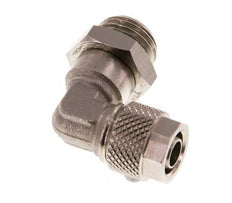 8x6 & G1/4'' Nickel plated Brass Elbow Push-on Fitting with Male Threads FKM Rotatable [2 Pieces]