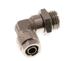 8x6 & G1/4'' Nickel plated Brass Elbow Push-on Fitting with Male Threads FKM Rotatable [2 Pieces]