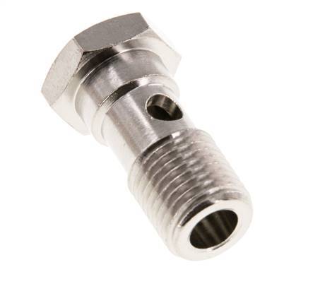 1-way nickel-plated Brass Banjo Bolt with G1/4'' Male Threads L28mm [2 Pieces]
