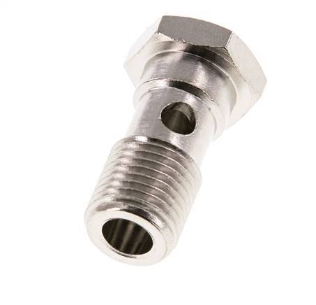 1-way nickel-plated Brass Banjo Bolt with G1/4'' Male Threads L28mm [2 Pieces]