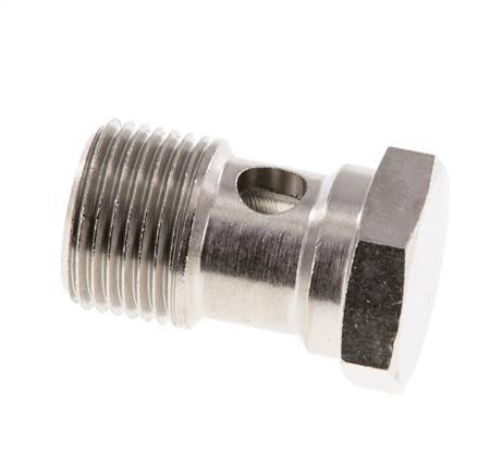 1-way nickel-plated Brass Banjo Bolt with G3/8'' Male Threads L26mm [2 Pieces]