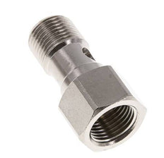 1-way nickel-plated Brass Banjo Bolt with G1/2'' Male and Female Threads L37mm