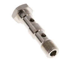 2-way nickel-plated Brass Banjo Bolt with G1/8'' Male Threads L40.5mm [5 Pieces]