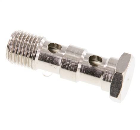 2-way nickel-plated Brass Banjo Bolt with G1/4'' Male Threads L41mm [2 Pieces]