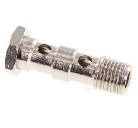 2-way nickel-plated Brass Banjo Bolt with G1/4'' Male Threads L41mm [2 Pieces]